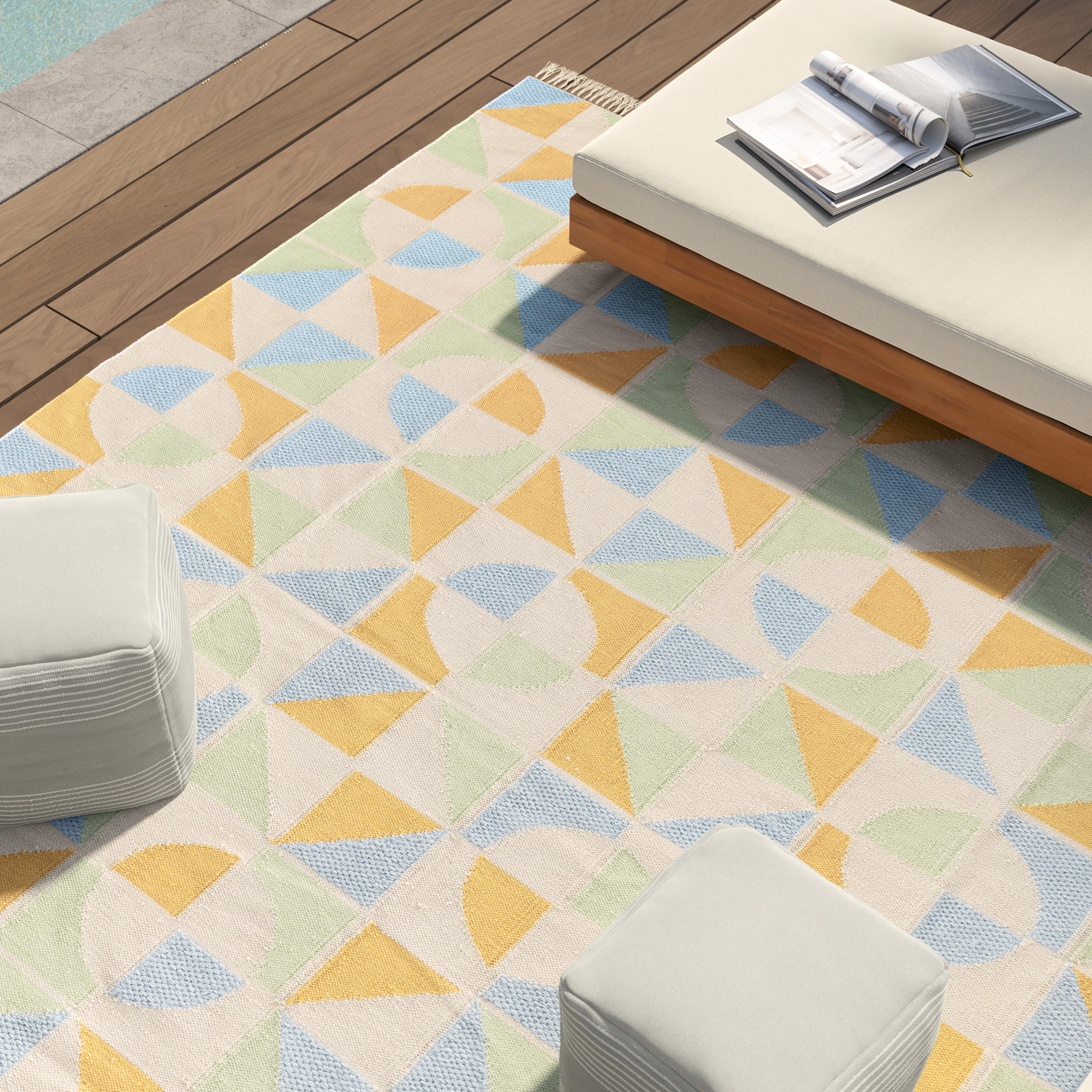 Mekko 8 x 10 Indoor/Outdoor Rug - Peach Dream | Article