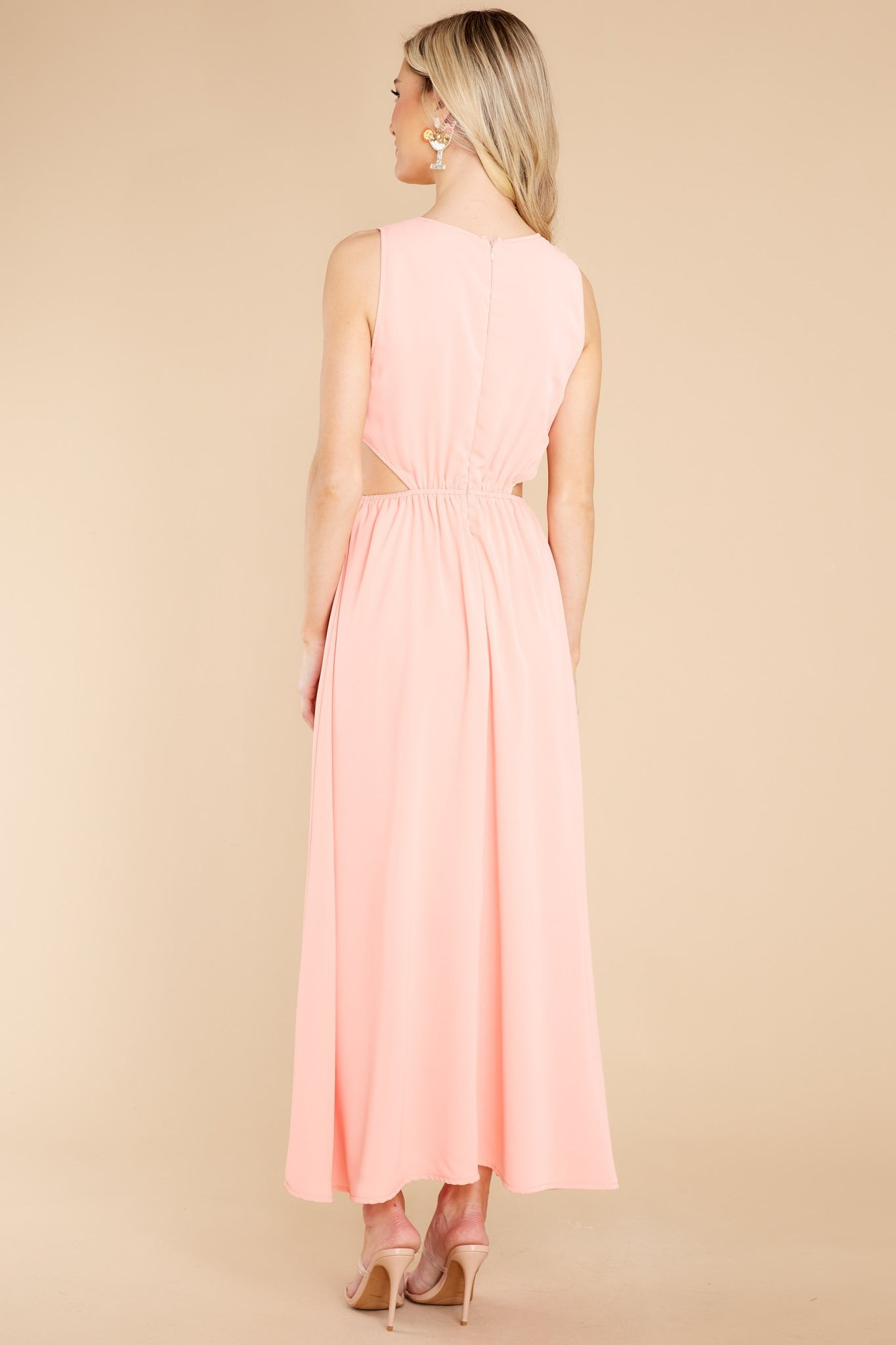 Wander With Me Peach Maxi Dress | Red Dress 