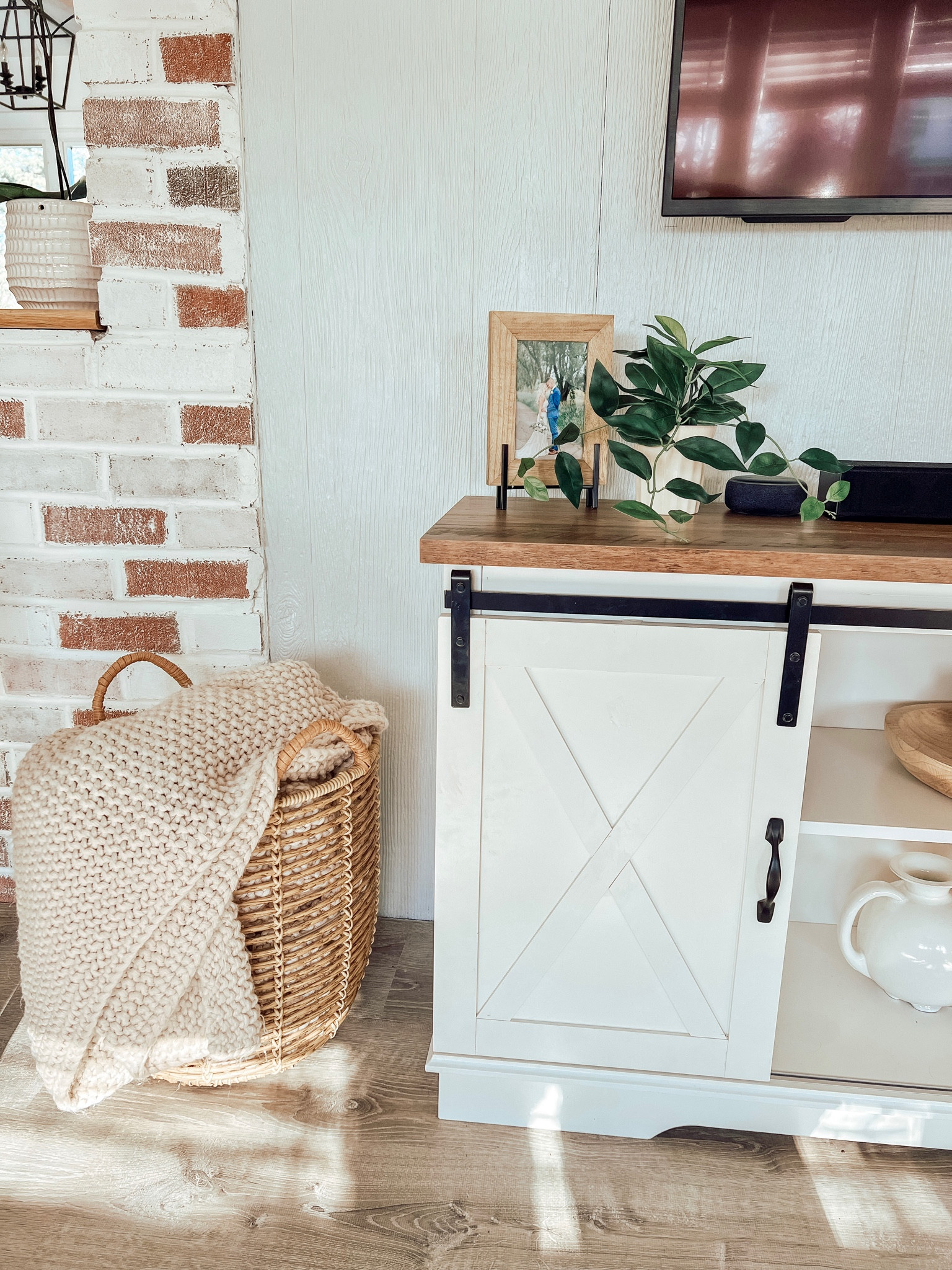 Farmhouse living room. Neutral home decor. Farmhouse tv stand  

#LTKhome