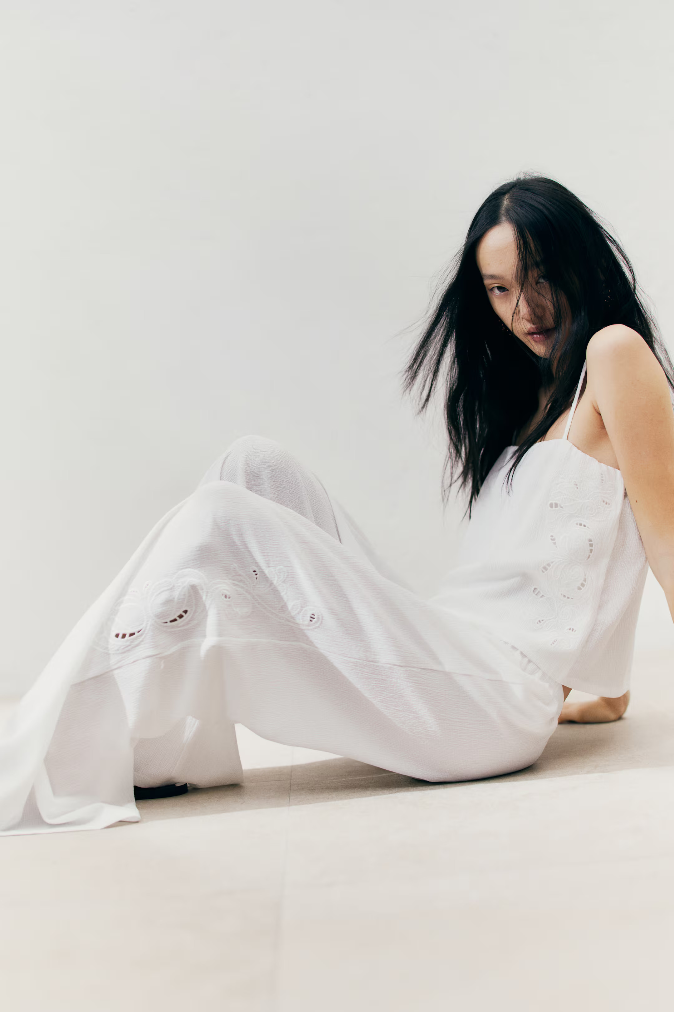 Wide broderie anglaise trousers | H&M (UK, MY, IN, SG, PH, TW, HK)