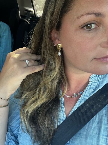 A quick shot of my jewelry from dinner last night!  These shell earrings are so cute and on sale and this beaded necklace is 10/10 and under $30!!

#LTKSeasonal #LTKFindsUnder50 #LTKStyleTip