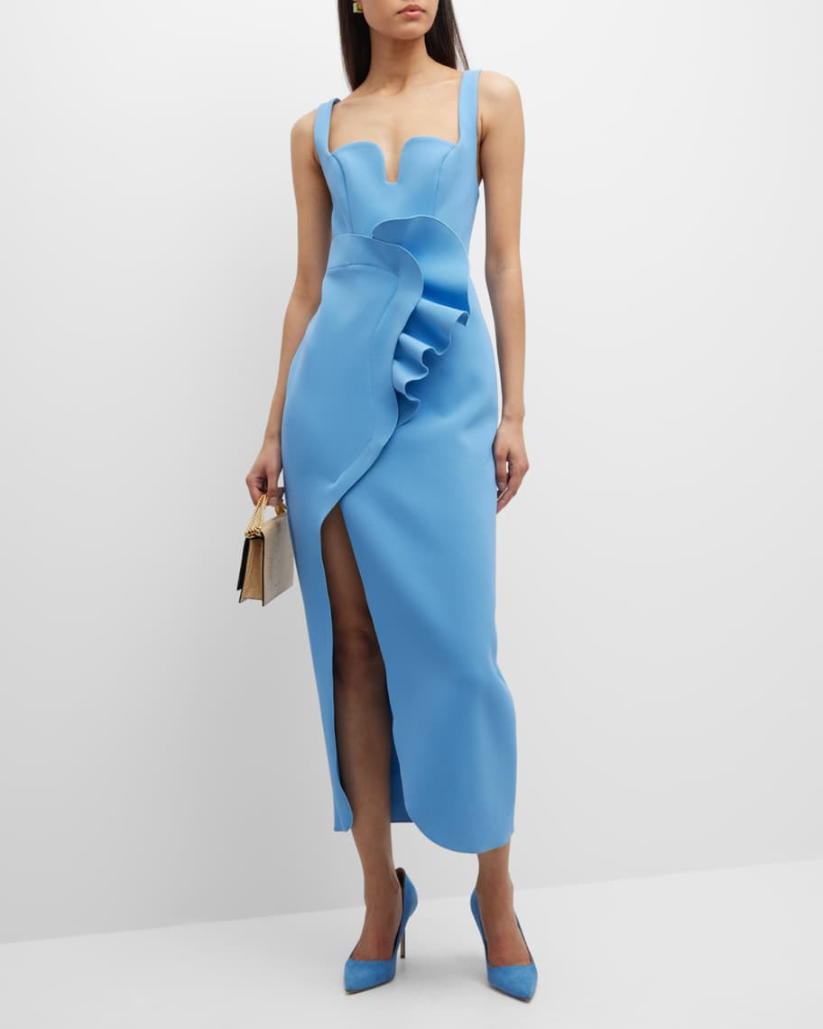 Mahora Ruffle Sweetheart Maxi Dress | Neiman Marcus