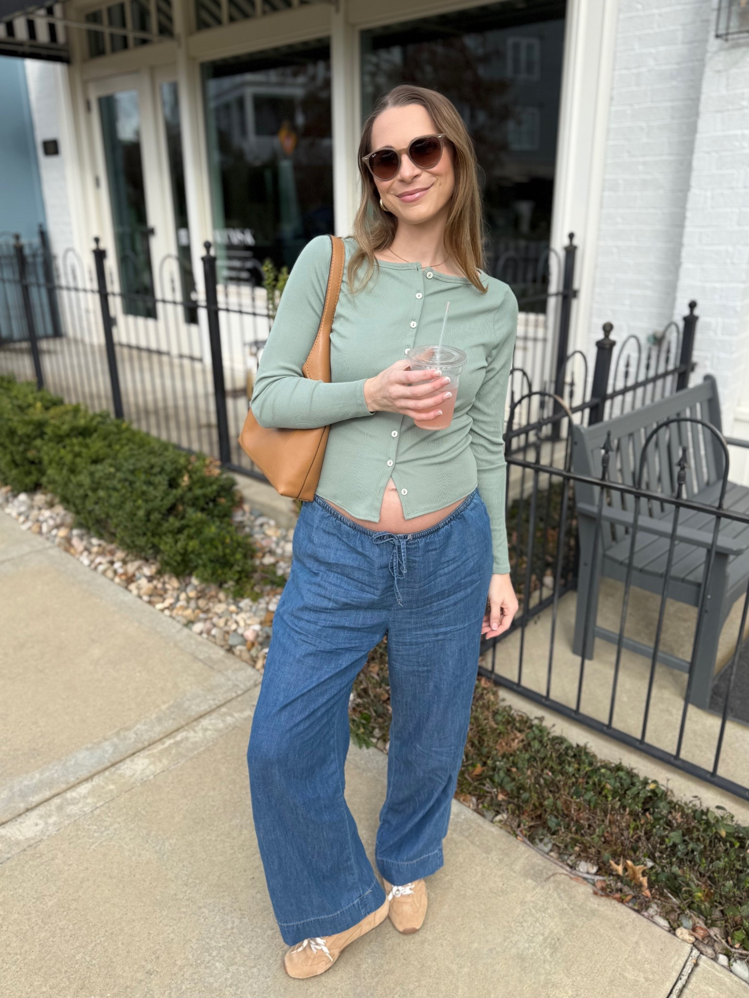 Spring Outfit Inspo / third trimester spring outfits 

Cardigan - wearing size medium (sized up 1 size for bump). 
Chambray tie waiste pants - wearing size medium (sized up for bump). 

#LTKootd #LTKBump #LTKSpringSale