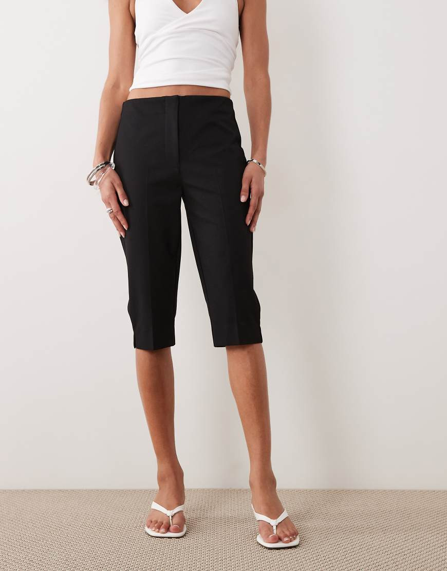 Abercrombie & Fitch high rise bengaline capri trousers in black | ASOS (Global)