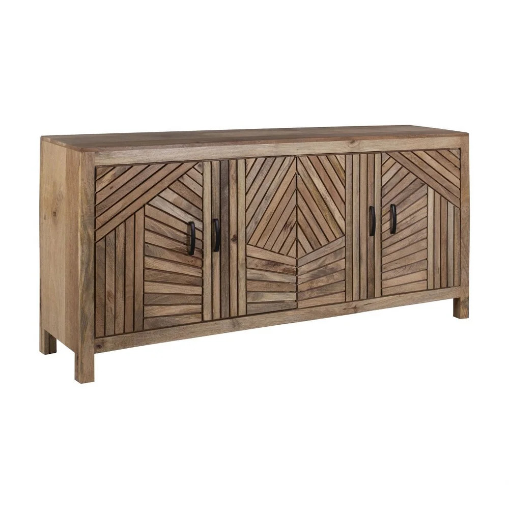 72 inch 4 Door Credenza   Natural Mango Wood Finish Bailey Street Home 2499-Bel-4548474 | Walmart (US)