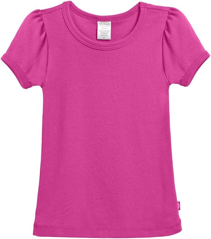 City Threads Girls' 100% Cotton Short Sleeve Puff Tee Tshirt for School & Play | Amazon (US)