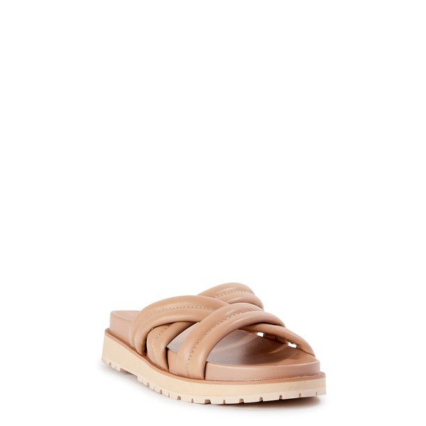 Time and Tru Women's Crossband Footbed Sandals | Walmart (US)