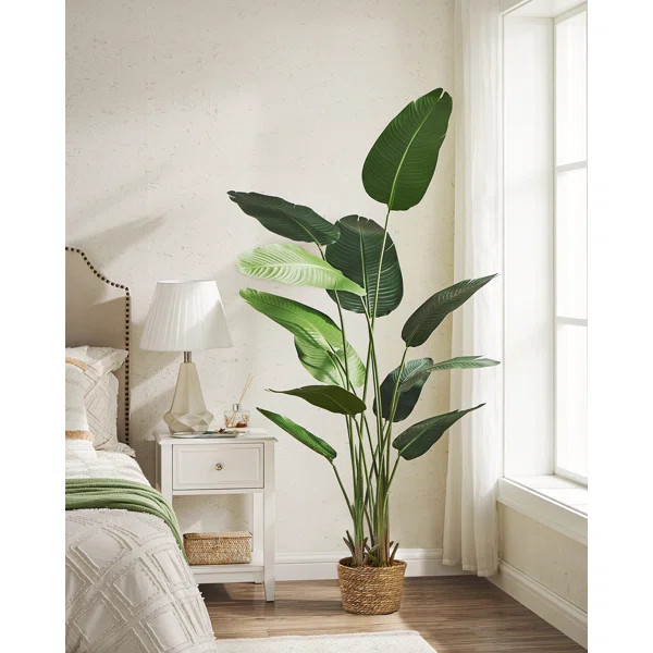 71" Faux Banana Leaf Tree with Planter Basket | Wayfair North America