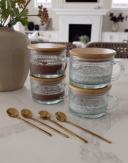 Prettiest little glass containers for chia seed pudding / overnight oats! Could also be used for tea, coffee, etc 

#LTKsalealert #LTKhome #LTKfindsunder50