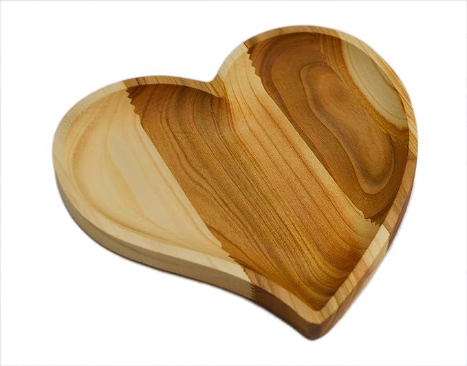 Wooden Serving Tray Plate - Heart Shape - Best Romantic Idea For Everyone You Love - Unique and H... | Amazon (US)
