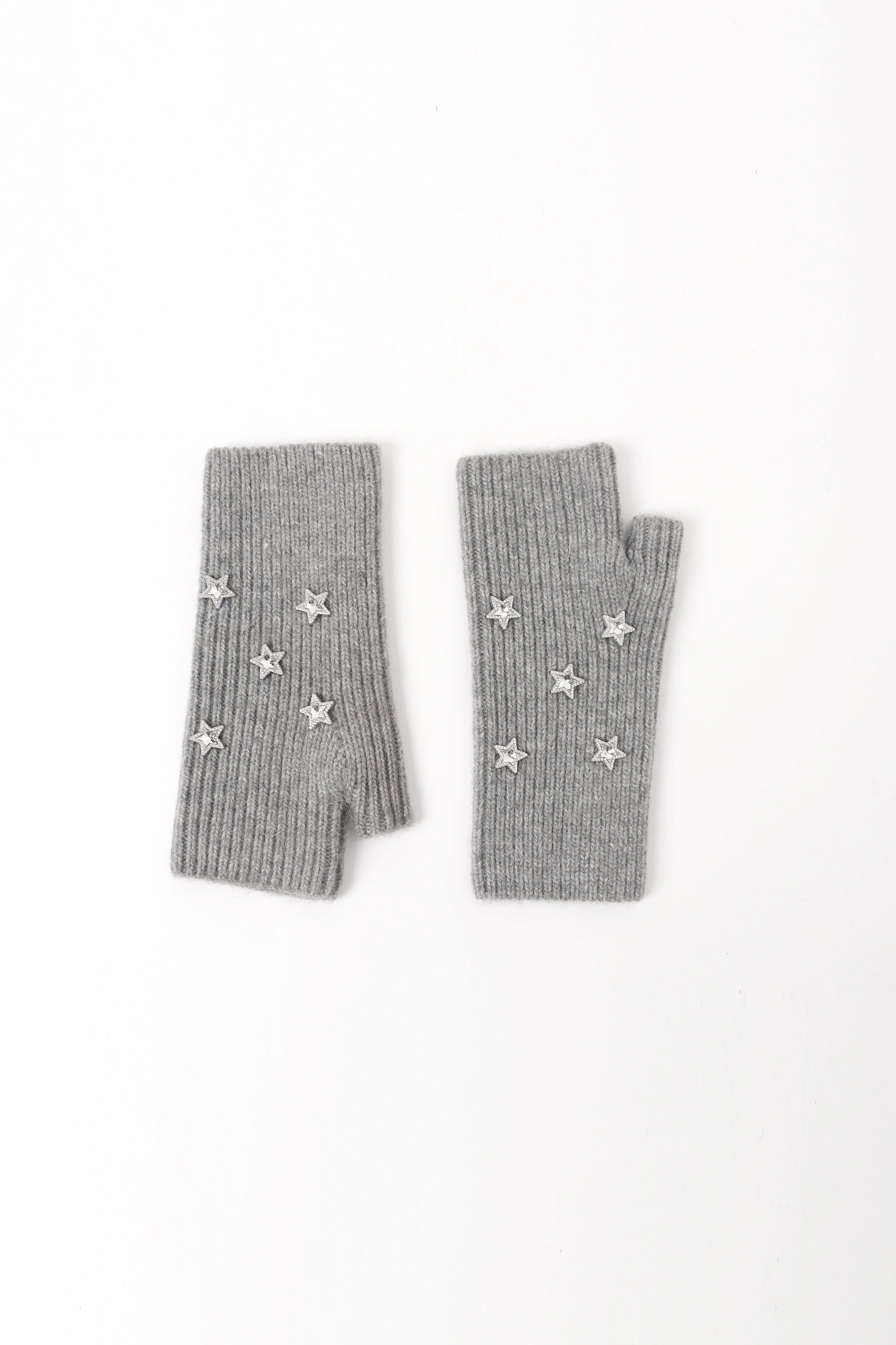Star Embellished Angora Mittens | Pissenlit
