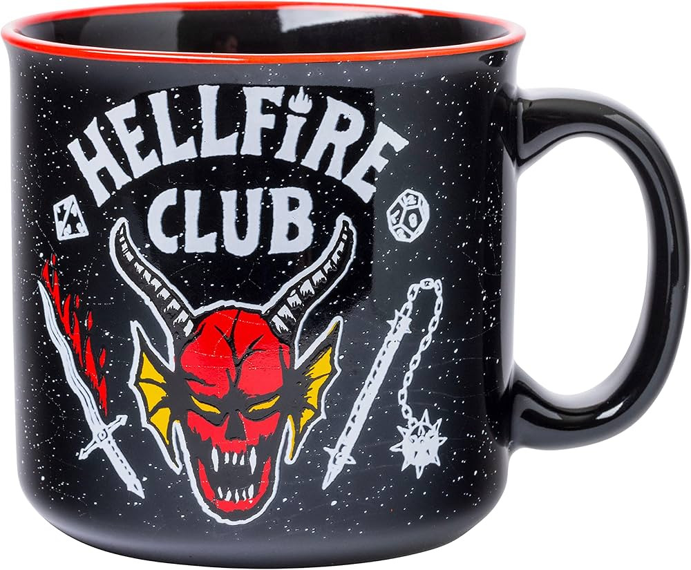 Silver Buffalo Stranger Things Hellfire Club Ceramic Camper Mug, 20 Ounces | Amazon (US)