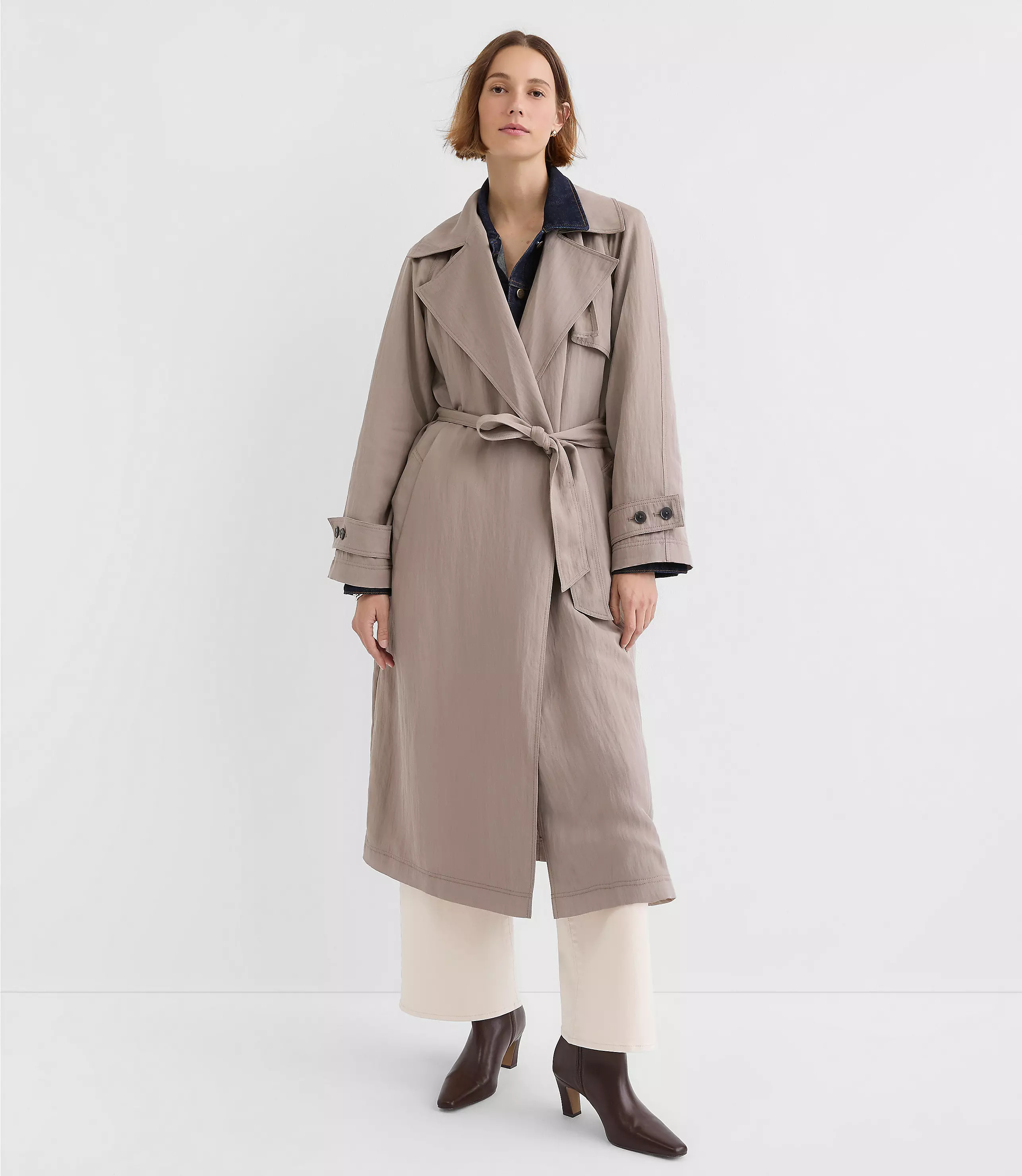 Petite Drapey Trench Coat | LOFT