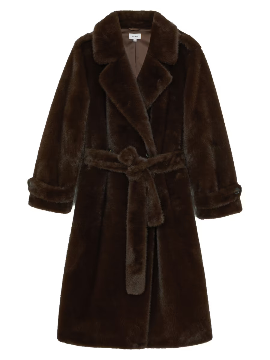 Reiss Cate Faux-Fur Long Coat | Saks Fifth Avenue | Saks Fifth Avenue