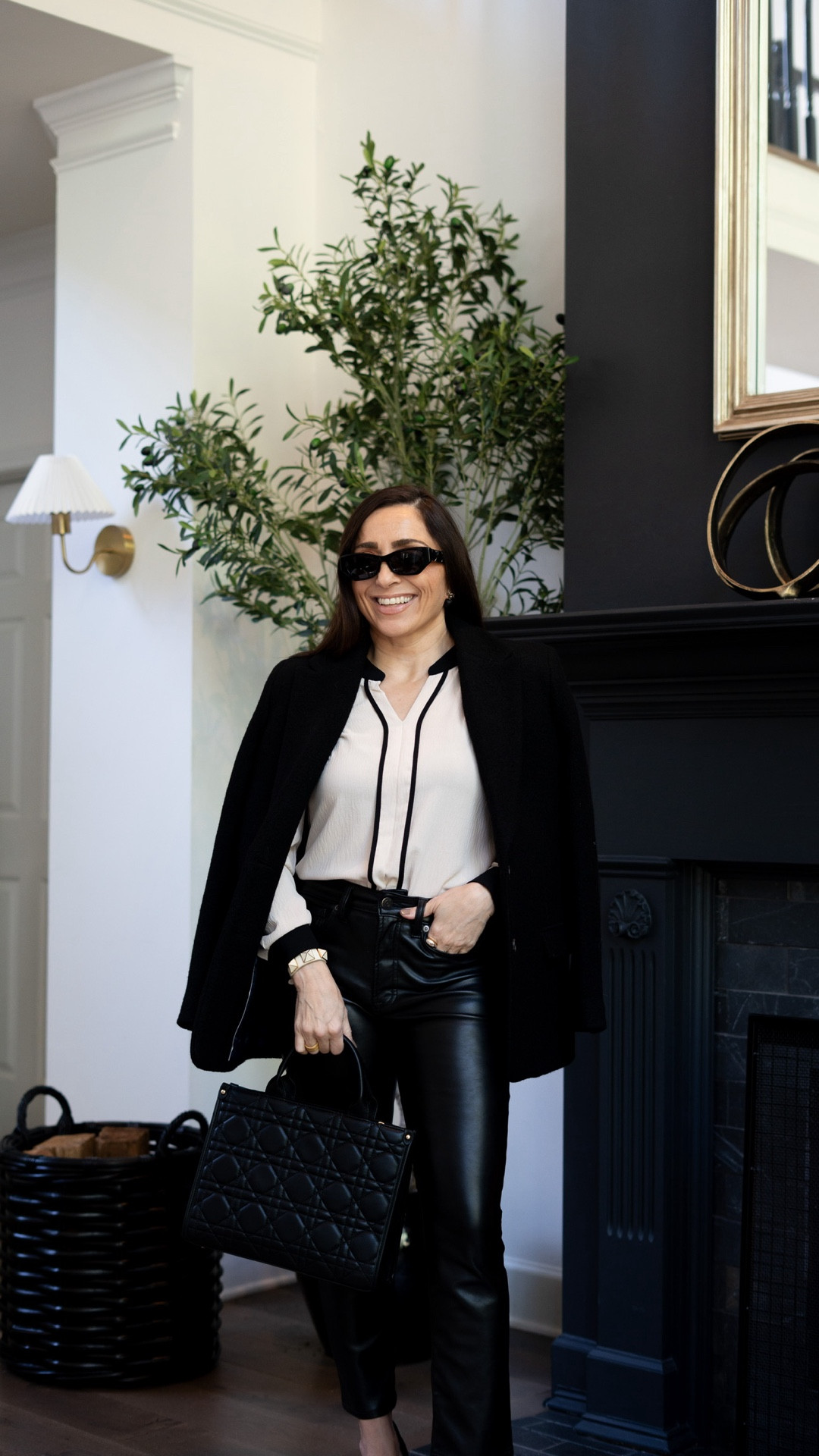 Eeek!! I’m obsessed with this fall outfit!! Faux leather pants, a chic cream blouse, and a classic black coat...my new go-to combo for the season! It’s giving elevated, effortless, and totally Amazon-chic. Perfect for a coffee run, meetings, or date night on the town! I love when comfy meets classy and this look nails it!! 🖤

#LTKStyleTip #LTKFindsUnder100 #LTKSeasonal