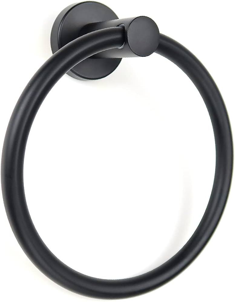 Towel Ring,Matte Black Towel Holder,Durable SUS304 Stainless Steel Wall Mounted Towel Racks,Moder... | Amazon (US)