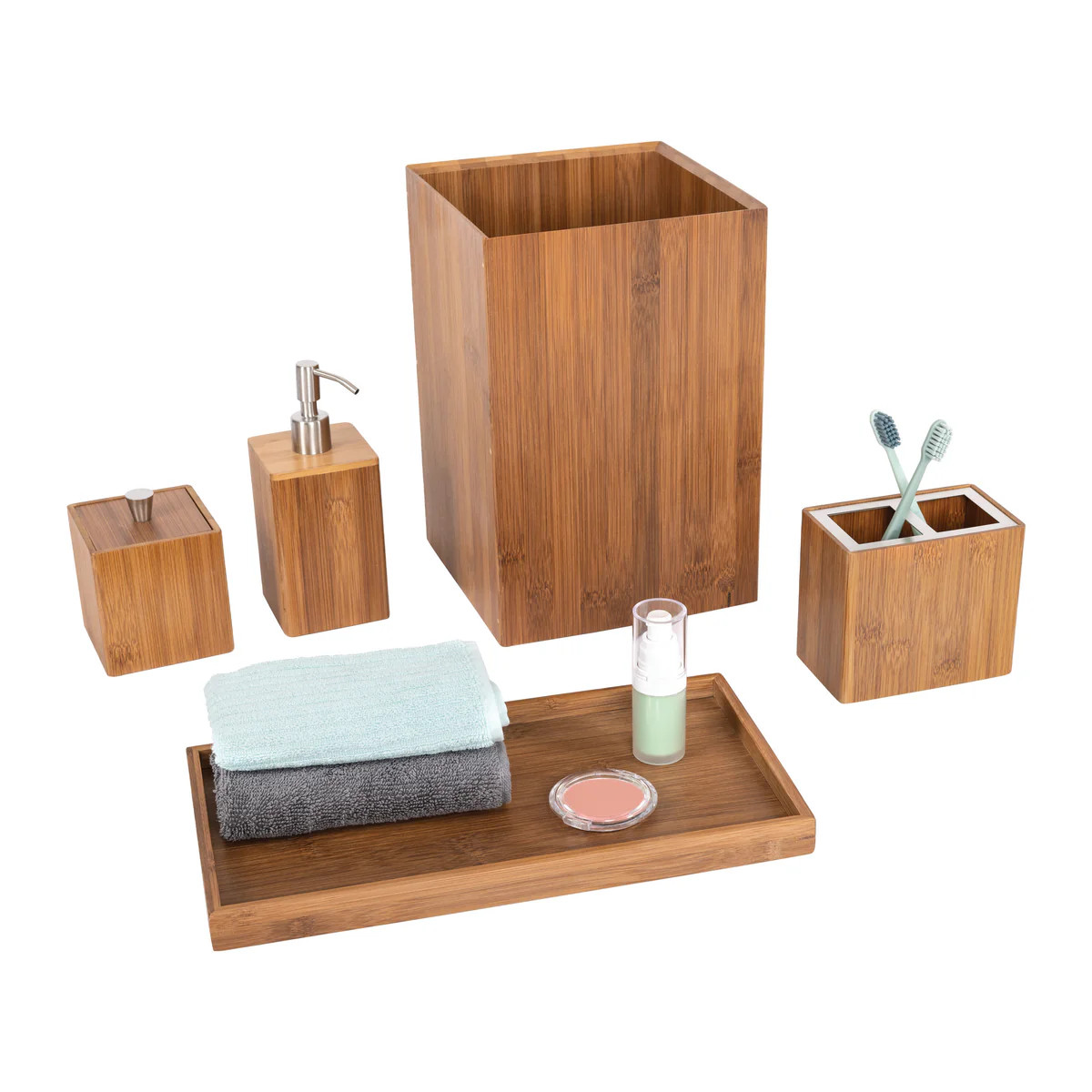 5-Piece Bamboo Bath and Vanity Set | Seville Classics