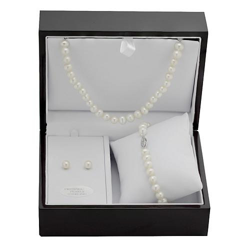 Sterling Silver Cultured Freshwater Pearl 3-Piece Jewelry Set | HSN