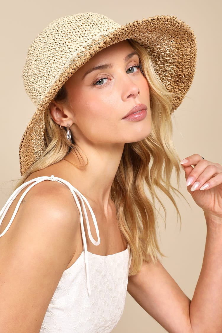 Sweetly Shaded Natural Beige Woven Ombre Sun Hat | Lulus