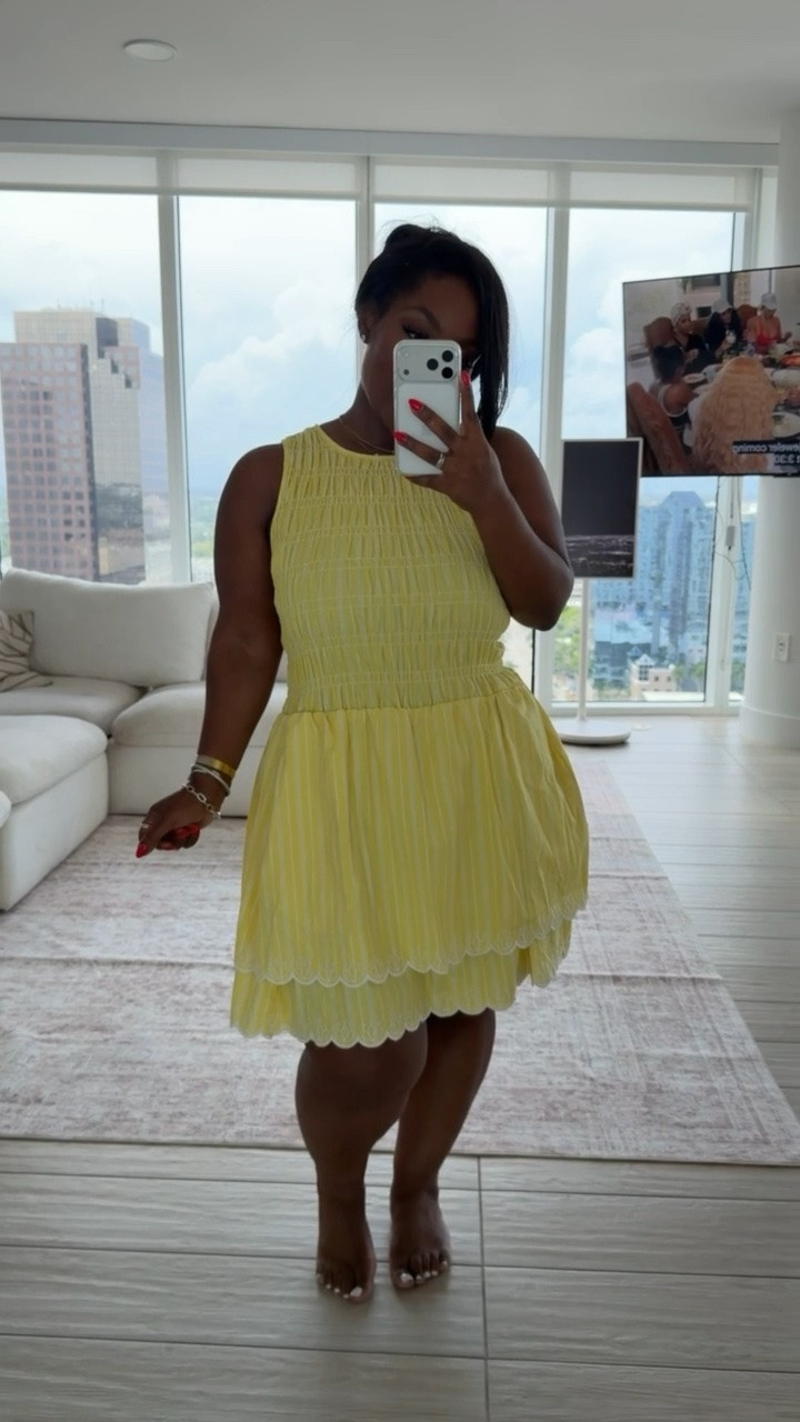 Dress for any occasion this summer! Super cute and love the scallop detailing on the skirt 🌼

Dress: Size M (runs big - would size down to Small)

Vacation outfits, summer outfits, Emmy Petit

#LTKMidsize #LTKSeasonal