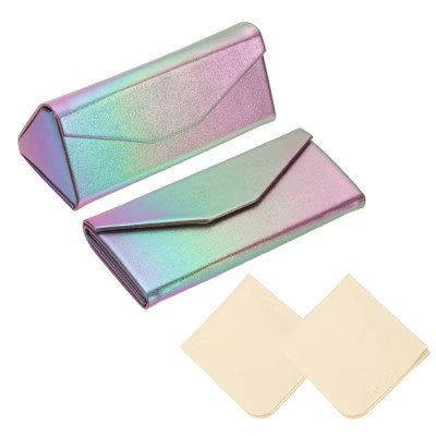 Unique Bargains Triangle Eyeglasses Case 2 Pcs Purple | Target