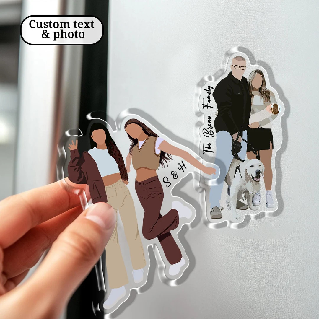 Personalized Valentine Gift for Him Boyfriend, Custom Photo Portrait Fridge Magnet, Photo Besties... | Etsy (US)