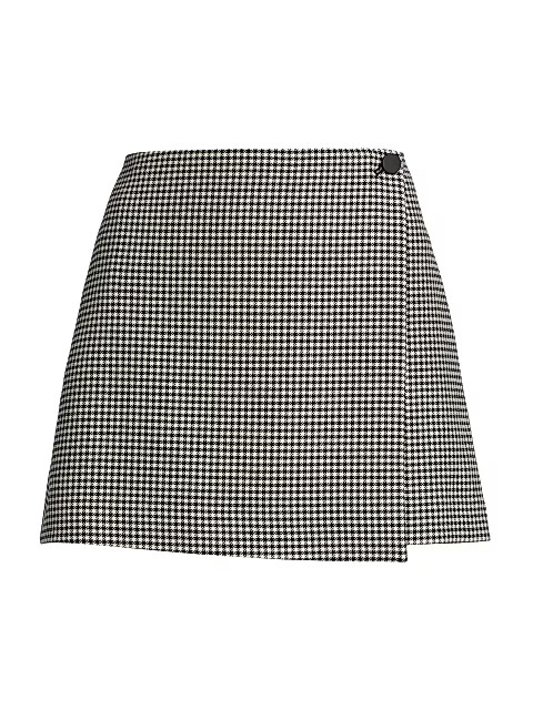 Alice + Olivia Renna Houndstooth Wrap Miniskirt | Saks Fifth Avenue