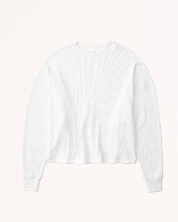 Long-Sleeve Oversized Waffle Tee | Abercrombie & Fitch (US)