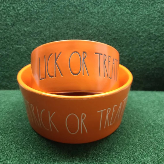 Rae Dunn Lick or Treat Halloween Dog Bowl - Etsy | Etsy (US)