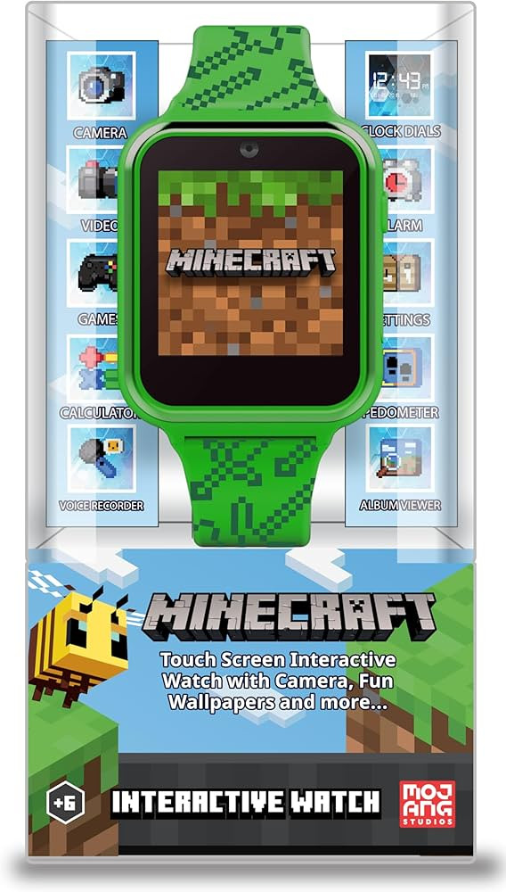 Accutime Microsoft Minecraft Green Educational Learning Touchscreen Smart Watch Toy for Boys, Gir... | Amazon (US)