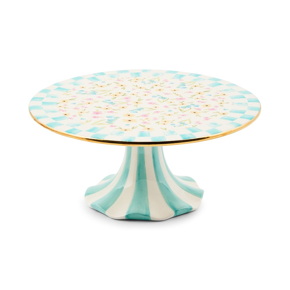 Posie Patch Small Ceramic Pedestal Platter | MacKenzie-Childs