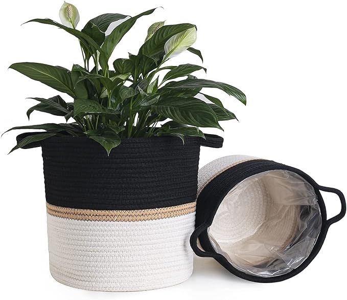 SaolGllS Woven Plant Baskets for Indoor Plants - Plant Pots Baskets for Organizing,12” x 10” ... | Amazon (US)