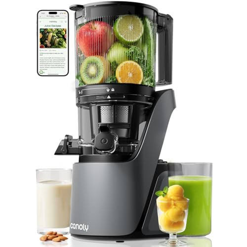 Canoly C16 Cold Press Juicer, 6" Wide Feed Chute, 3-in-1 for Juice, Nut Milk & Sorbet, Quiet AC Brushless Motor, 90oz Capacity, BPA-Free & Easy-Clean Design (Space Gray) | Amazon (US)