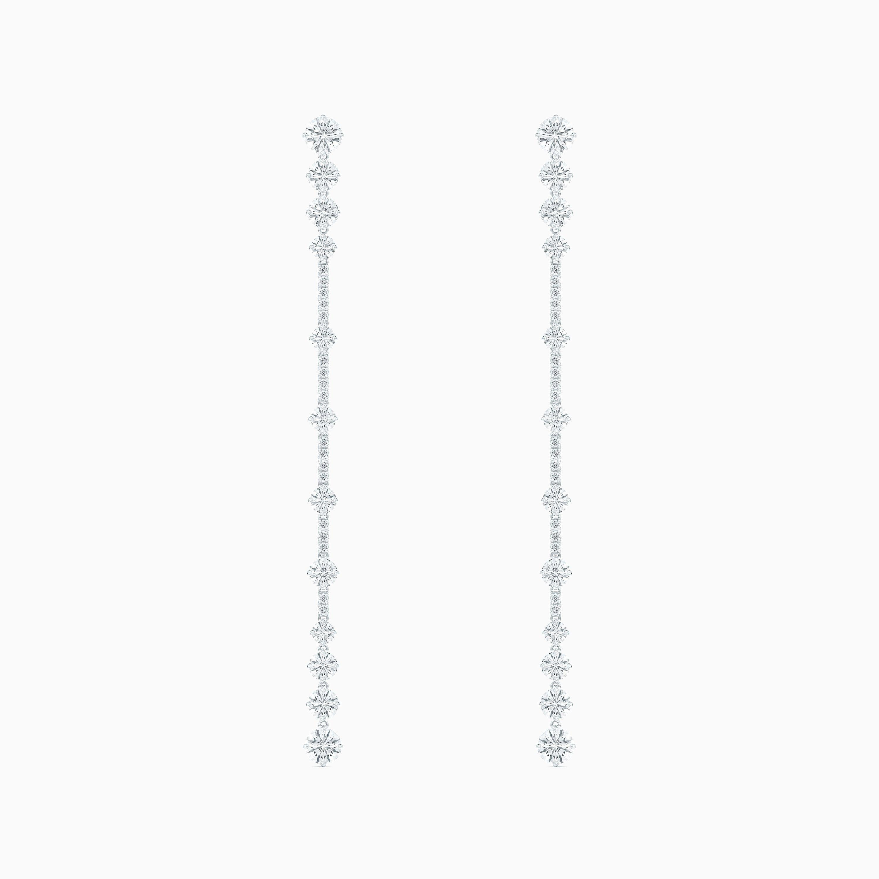 Arpeggia One Line Earrings in White Gold | De Beers Jewellers