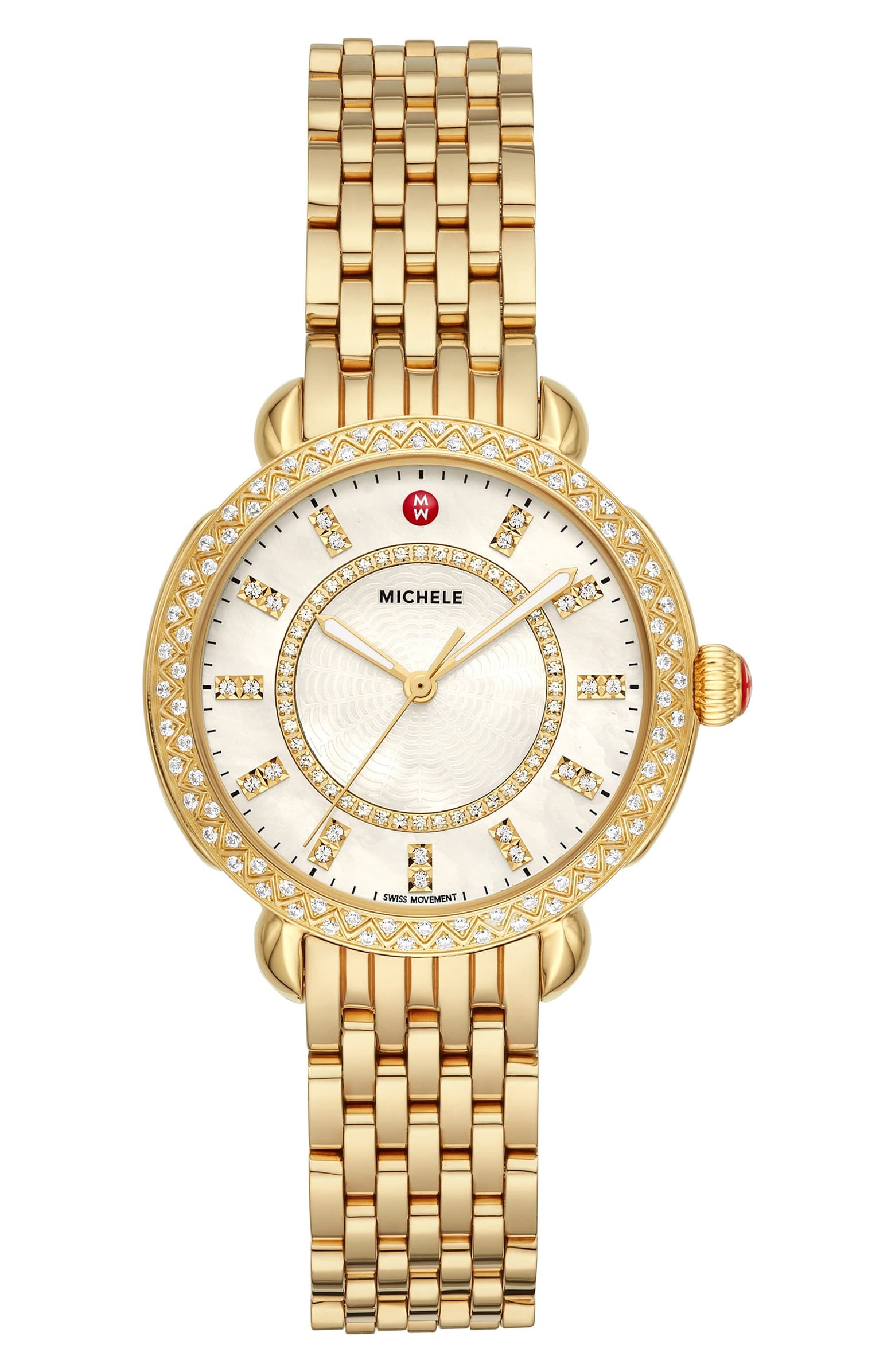 MICHELE Sidney Classic Diamond Watch Head & Bracelet, 33mm | Nordstrom | Nordstrom