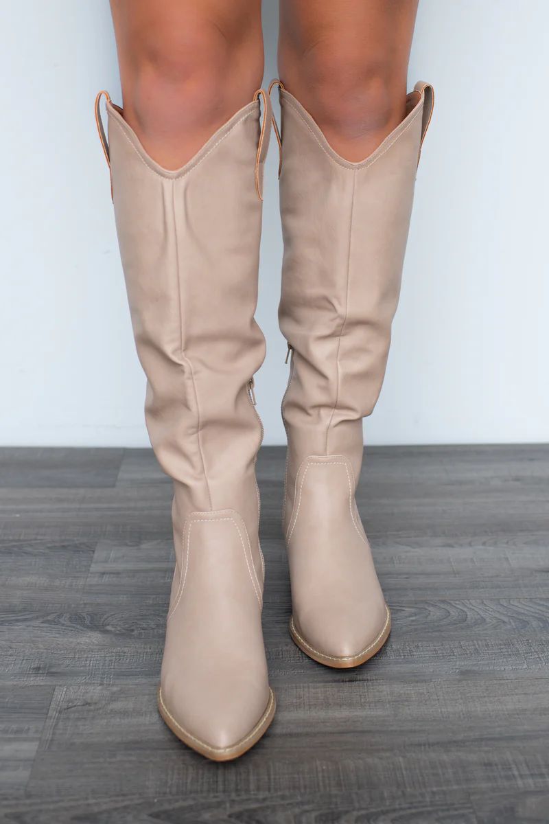 Charlee Taupe Tall Boots | Apricot Lane Boutique