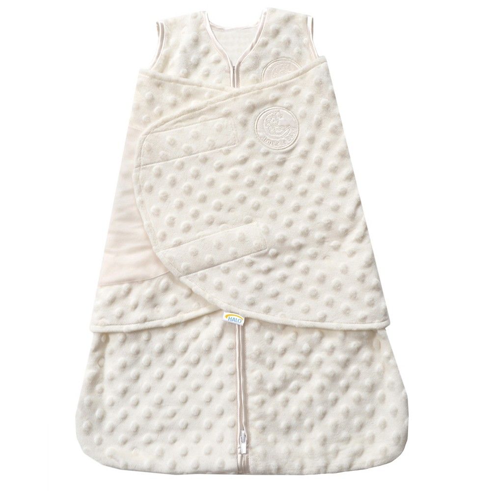HALO SleepSack Plushy Dot Velboa Swaddle - Cream - Newborn, Ivory | Target