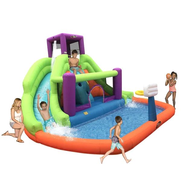 Magic Time Double Hurricane Outdoor Kids Inflatable Water Slide Bounce House | Wayfair North America