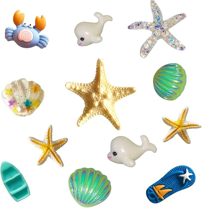 12 PCS Shoe Charms for Girls, Cute Starfish Seashell Shoe Decoration Charms for Women, PVC Girly ... | Amazon (US)