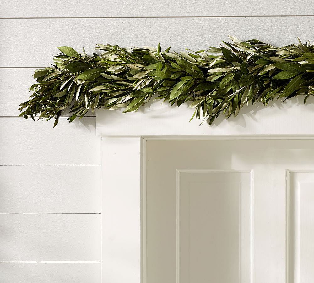 Fresh Olive Leaf &amp;amp; Myrtle Garland | Pottery Barn (US)