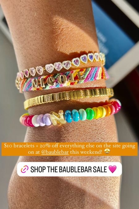 $10 BaubleBar bracelets + 20% off the entire site!! Will make great gifts for grads or if you want to build the perfect bracelet stack. 

#LTKfindsunder50 #LTKsalealert #LTKbeauty