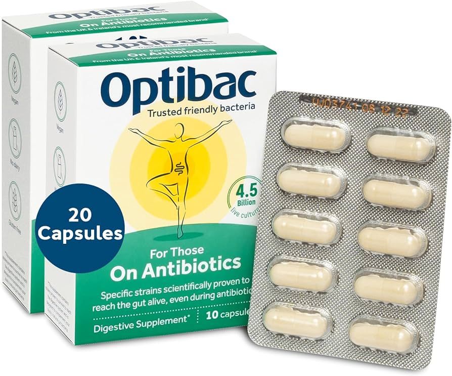 Optibac Probiotics for Those on Antibiotics - Vegan Digestive Probiotic Supplement with 4.5 Billi... | Amazon (UK)