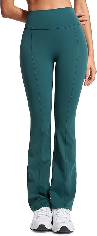 High Waist Mini Flared Leggings for Women 31" Bootcut Tummy Control Casual Lounge Yoga Pants | Amazon (US)