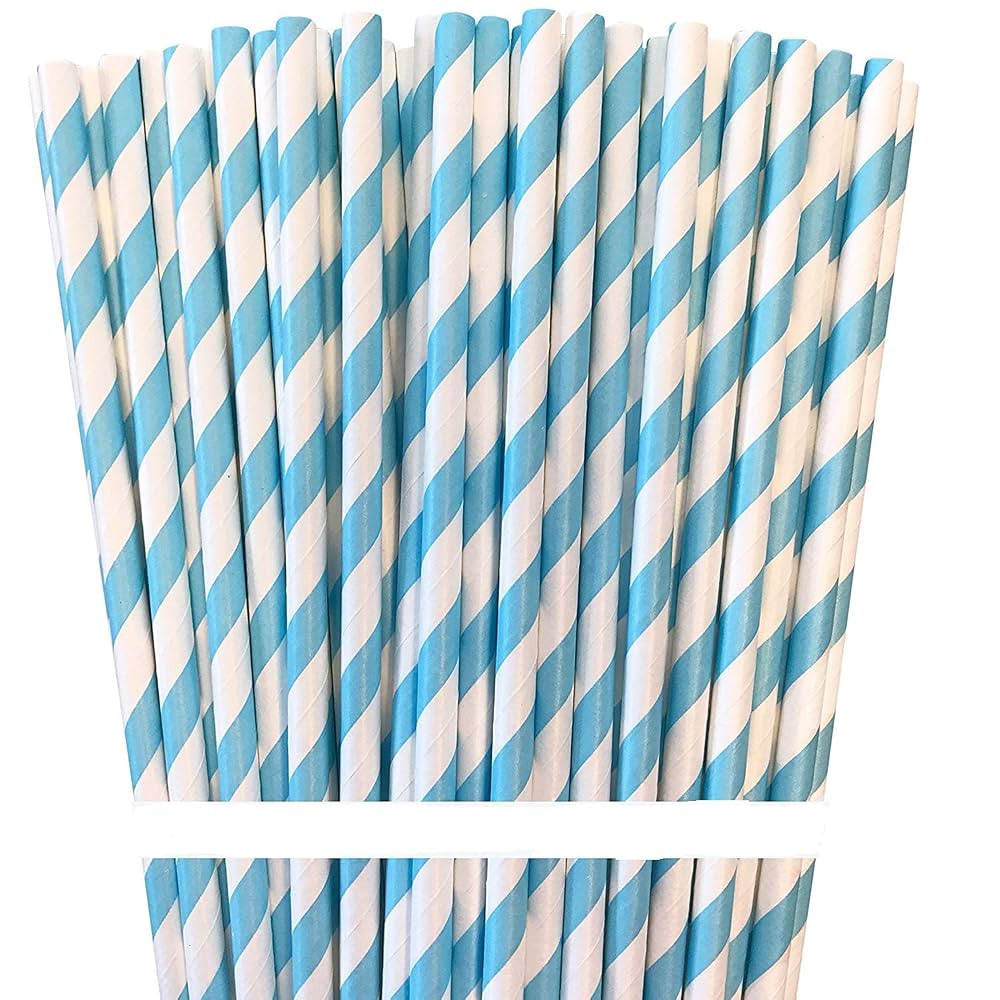 Biodegradable Striped Paper Straws,Paper Drinking Straws for Party, Events and Crafts,Baby Shower... | Amazon (US)