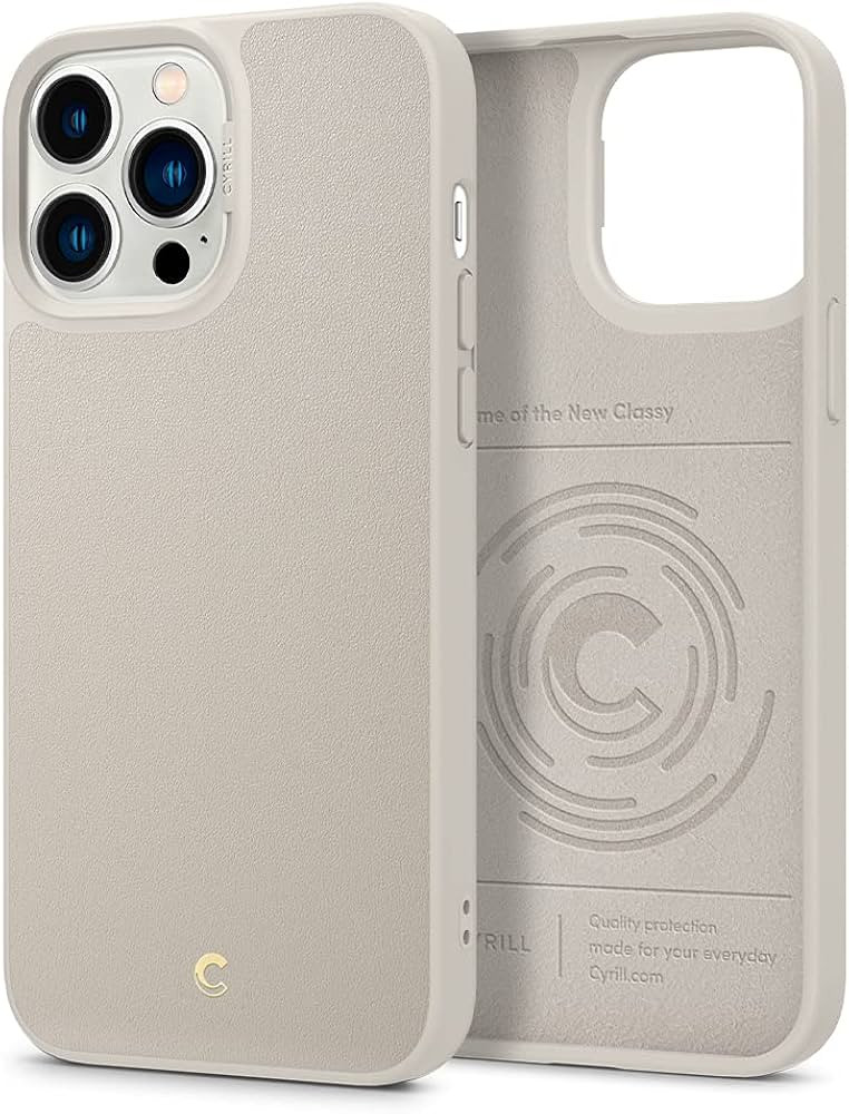 CYRILL iPhone 13 Pro Max Leather Case (Vegan) Compatible with iPhone 13 Pro Max (2021) - Cream | Amazon (US)