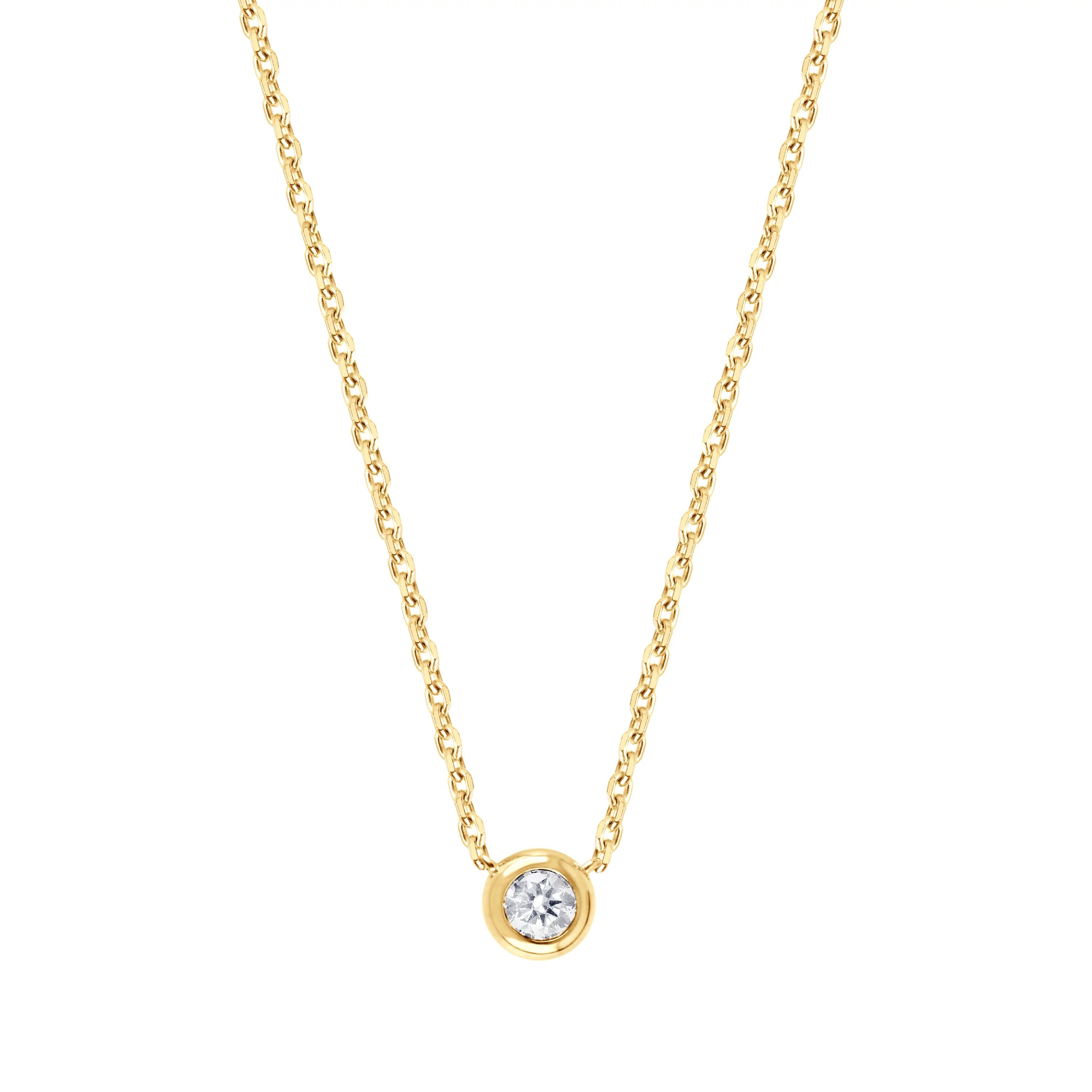 Brilliance Fine Jewelry 1/5 ct Round Lab Grown Diamond Necklace in Sterling Silver (J, SI-I1) - W... | Walmart (US)