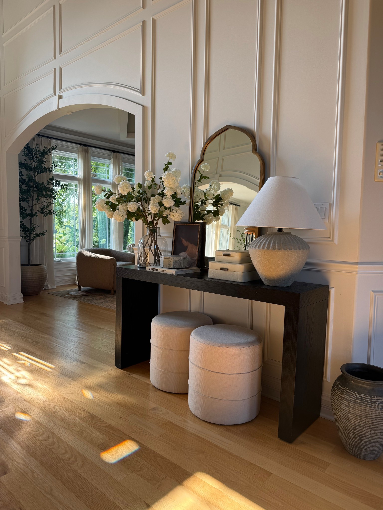 Console table styling idea! My console table is on sale under $250, and my mirror is on sale too! 

@wayfair #wayfairfinds #wayfair #wayfairhome #consoletablen#ottoman #tablelamp #fallhome #mirror #homedecor #interior 

#LTKHome #LTKSeasonal #LTKSaleAlert