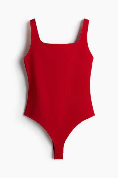 H & M - Stringbody aus Interlock-Jersey - Rot - Damen | H&M (DE, AT, CH, NL, FI)