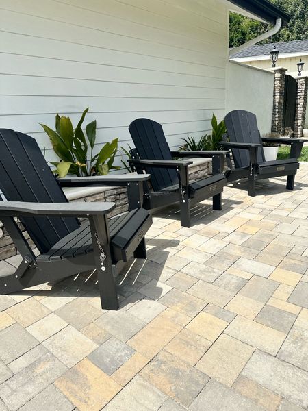 Starting to prep our yard for summer! These Adirondack chairs are sold as singles or in sets.  Water resistant and actually so comfortable!! 

#LTKparties #LTKU #LTKhome