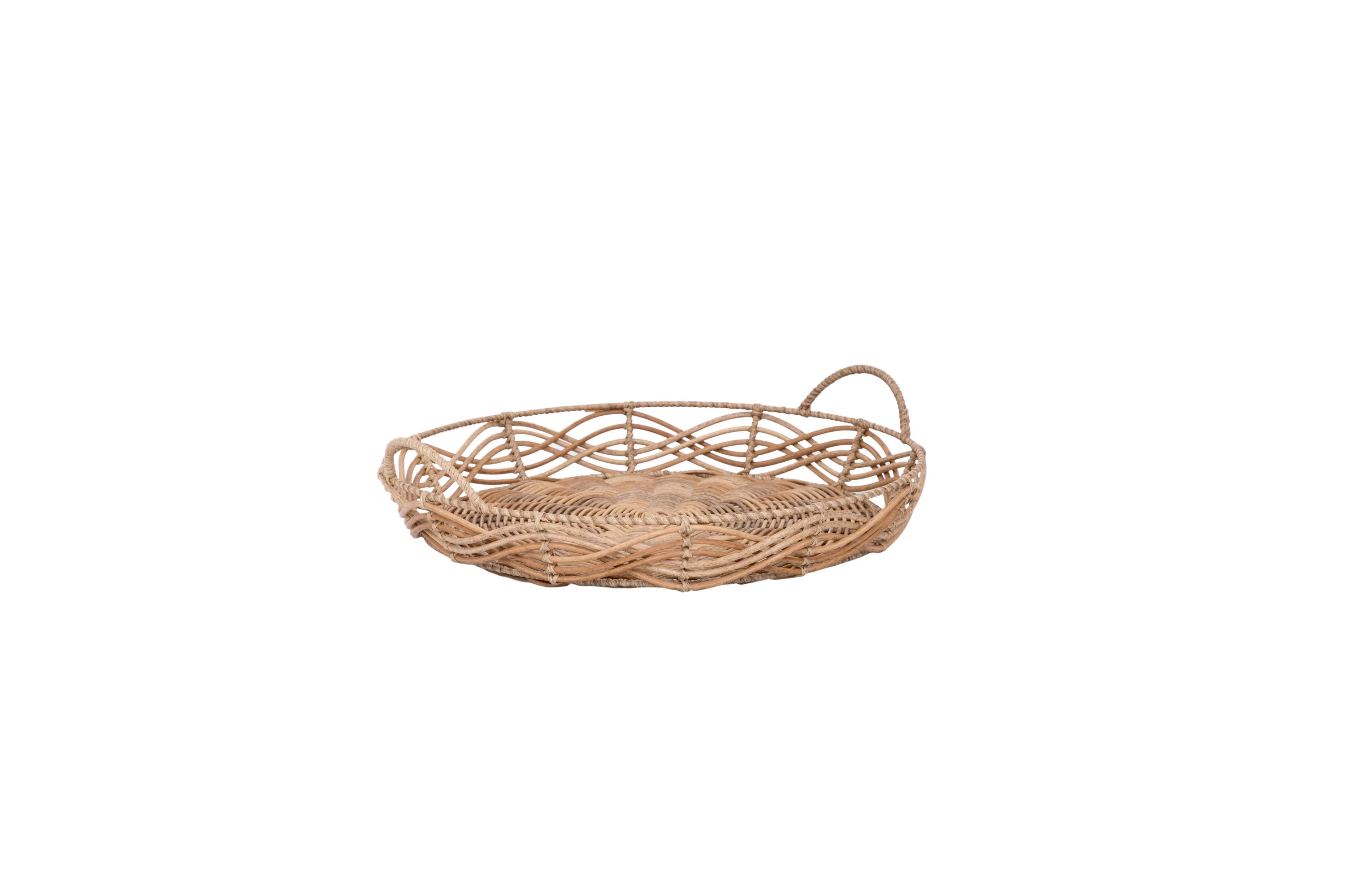 Better Homes & Gardens Alameda Resin Rattan Round Serving Tray | Walmart (US)